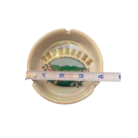 Vintage Tennessee Ashtray Colorful Iridescent Pink Green - Picture 3 of 4